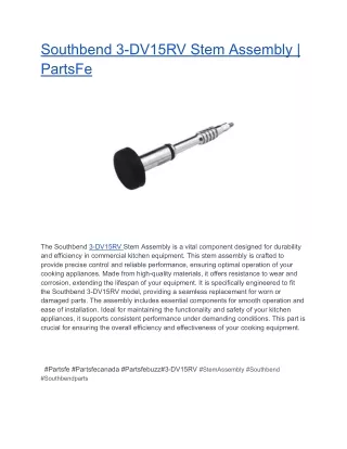 Southbend 3-DV15RV Stem Assembly _ PartsFe