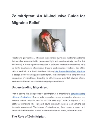 pdf Zolmitriptan_ An All-Inclusive Guide for Migraine Relief