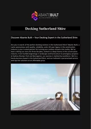 Decking Sutherland Shire