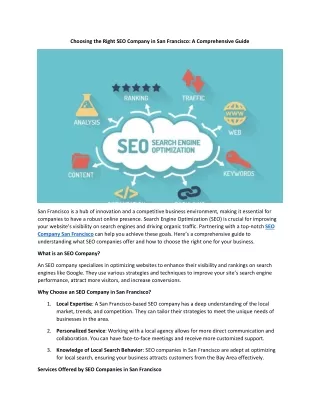 Choosing the Right SEO Company in San Francisco