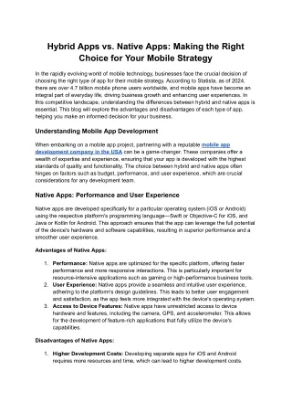 Hybrid Apps vs. Native Apps_ Making the Right Choice for Your Mobile Strategy