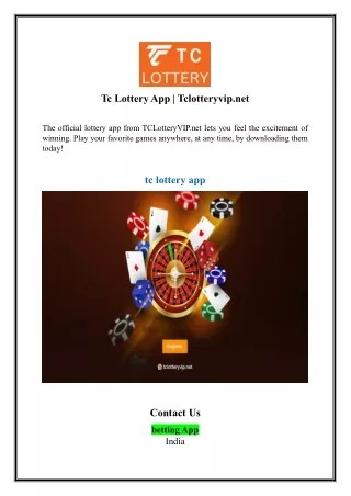 Tc Lottery App | Tclotteryvip.net