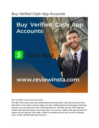 Buy Verified Cash App Accounts