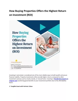 How Buying Properties Offers the Highest Return on Investment (ROI)