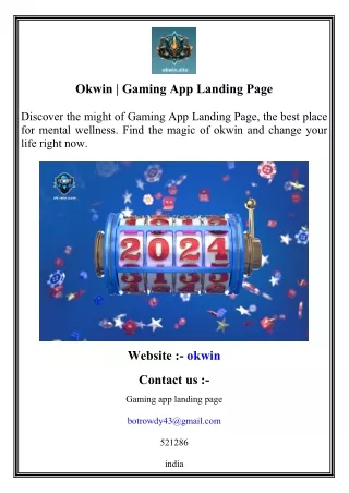 Okwin   Gaming App Landing Page