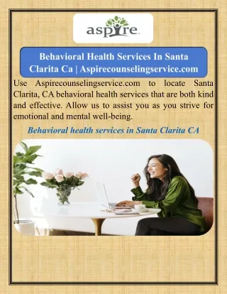 Behavioral Health Services In Santa Clarita Ca   Aspirecounselingservice.com