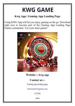 Kwg App   Gaming App Landing Page