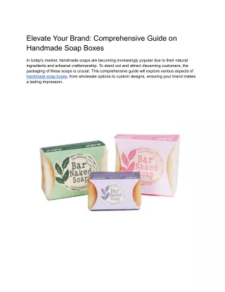 Custom Handmade Soap Boxes
