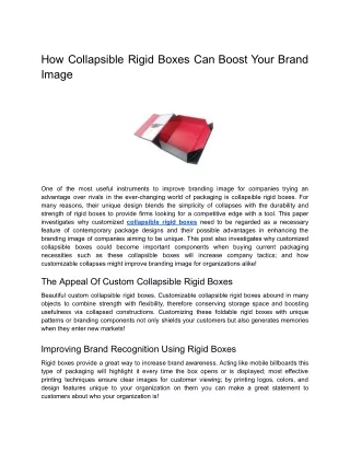 How Collapsible Rigid Boxes Can Boost Your Brand Image