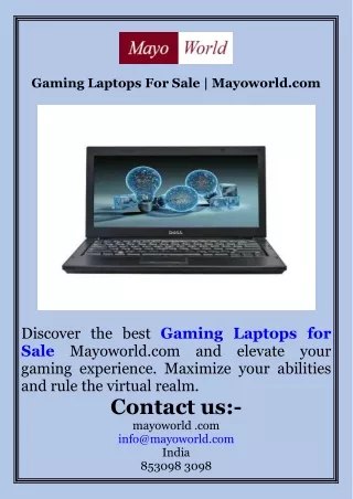 Gaming Laptops For Sale  Mayoworld.com