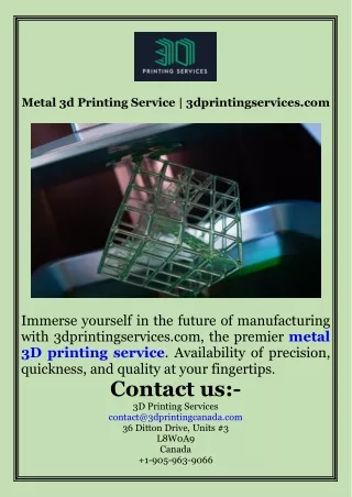 Metal 3d Printing Service  3dprintingservices.com
