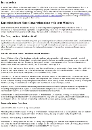 Discovering Smart Home Integration along with your Windows