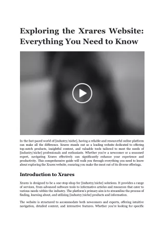 Exploring the Xrares Website_ Everything You Need to Know
