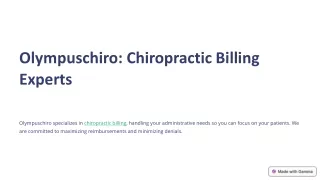 Specialty Chiropractic Billing Services