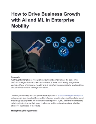 How to Drive Business Growth with AI and ML in Enterprise Mobility