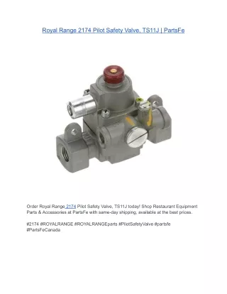 Royal Range 2174 Pilot Safety Valve, TS11J | PartsFe