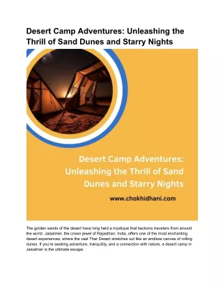 Desert Camp Adventures_ Unleashing the Thrill of Sand Dunes and Starry Nights