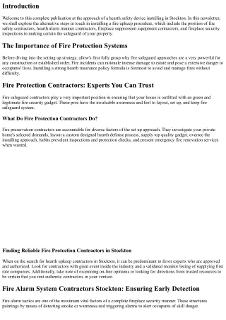 The Process of a Fire Protection System Installation in Stockton