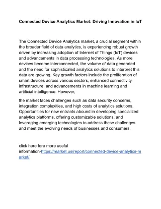 Connected Device Analytics Market: The Role of AI in Device Intelligence