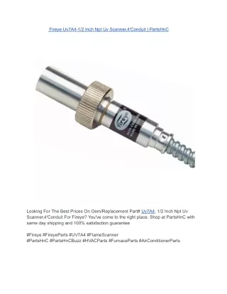 Fireye Uv7A4-1_2 Inch Npt Uv Scanner,4'Conduit _ PartsHnC