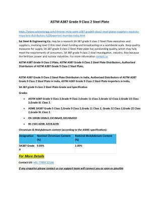 ASTM A387 Grade 9 Class 2 Steel Plate Exporters