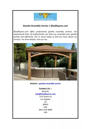 Gazebo Assembly Service  Bluefikspros.com