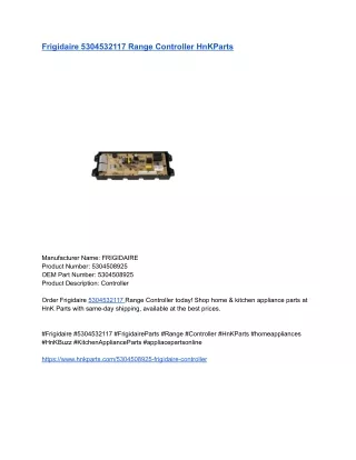 Frigidaire 5304532117 Range Controller HnKParts