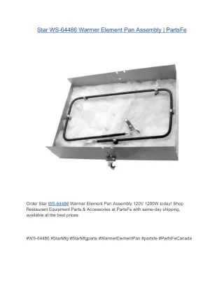 Star WS-64486 Warmer Element Pan Assembly 120V 1200W | PartsFe