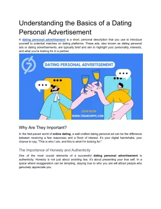 Understanding the Basics of a Dating Personal Advertisement