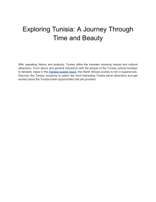 Exploring Tunisia_ A Journey Through Time and Beauty