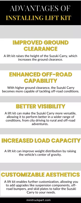 Impact of Lift Kit on Suzuki Carry's Performance