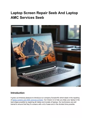 Laptop AMC Services Seeb