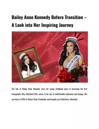 Bailey Anne Kennedy Before Transition – A Look into Her Inspiring Journey