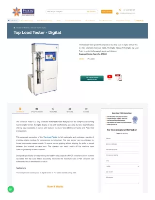 Top Load Tester - Digital