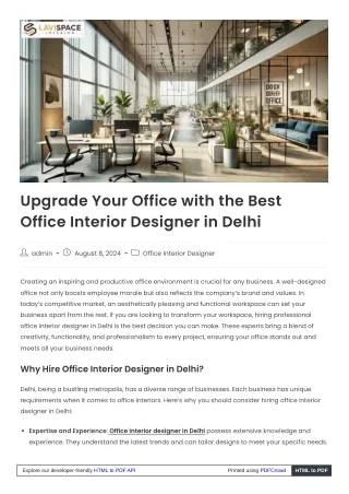 Best Office Interior Designer in Delhi - Elevating Workspaces with Style