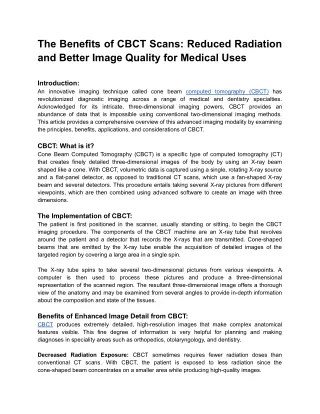 The Benefits of CBCT Scans_ Reduced Radiation and Better Image Quality for Medical Uses