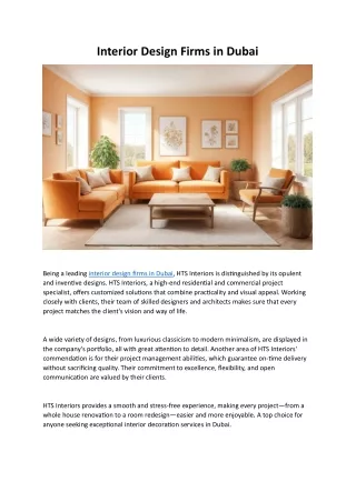 Interior Design Firms in Dubai