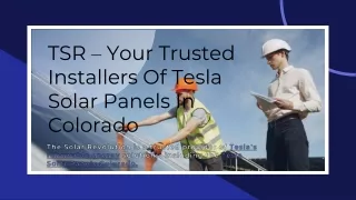 TSR – Your Trusted Installers Of Tesla Solar Panels Colorado