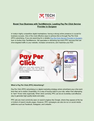 TechMetronix_ Leading Pay Per Click Service Provider in Gurgaon