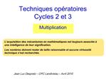 Techniques op ratoires Cycles 2 et 3