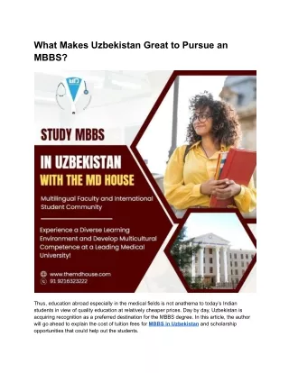 What Makes Uzbekistan Great to Pursue an MBBS_