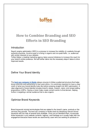 How to Combine Branding and SEO Efforts in SEO Branding