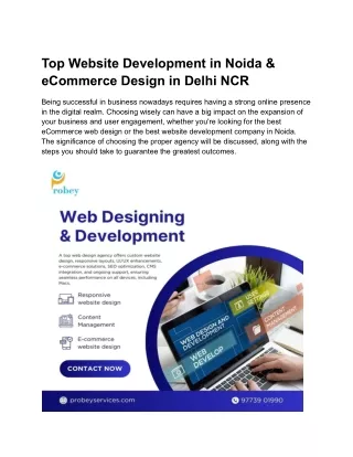 Top Website Development in Noida & eCommerce Design in Delhi NCR