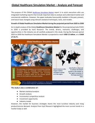 Healthcare Simulation Market - VynzResearch