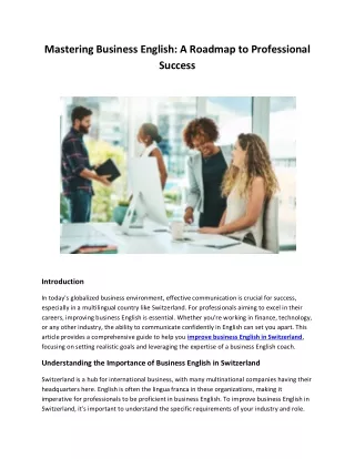 Mastering Business English: A Roadmap to Professional Success