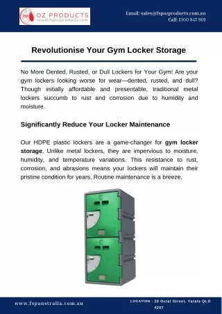 Revolutionise Your Gym Locker Storage