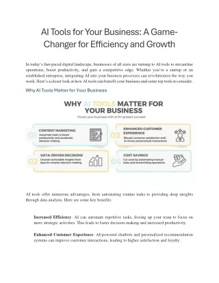AI Tools for Your Business - A Game-Changer for Efficiency and Growth