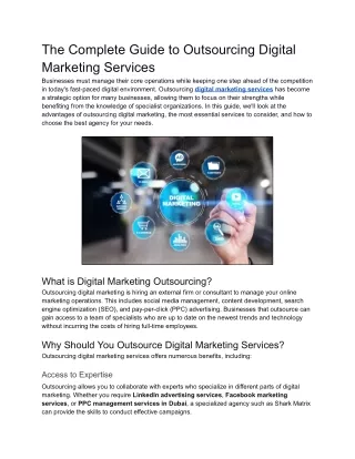 Complete Guide to Outsourcing Digital Marketing Services