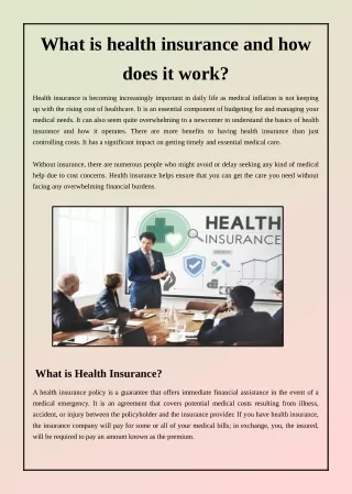 What is health insurance and how does it work?