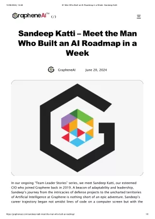 #1 Man Who Built an AI Roadmap in a Week- Sandeep Katti- New